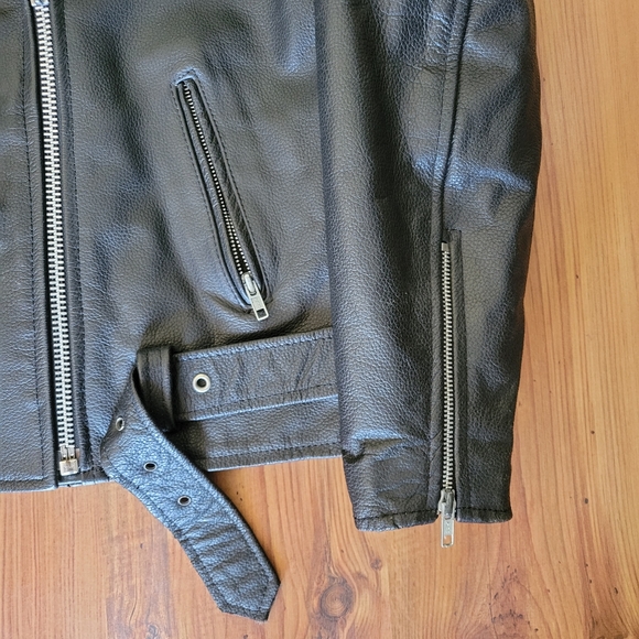 Women's black genuine leather jacket size 12 - Picture 4 of 16